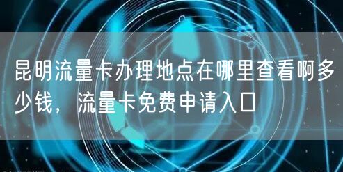 昆明流量卡办理地点在哪里查看啊多少钱，流量卡免费申请入口