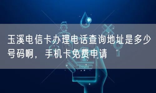 玉溪电信卡办理电话查询地址是多少号码啊，手机卡免费申请