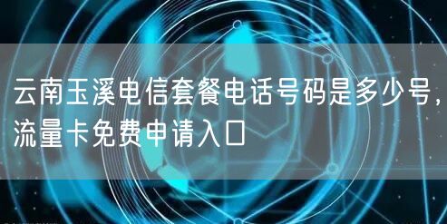 云南玉溪电信套餐电话号码是多少号，流量卡免费申请入口