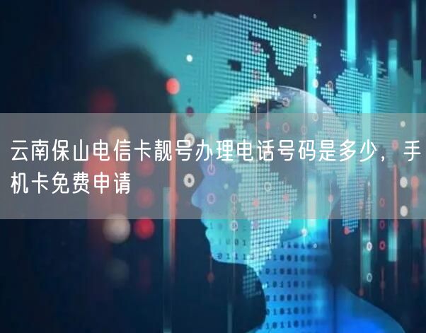 云南保山电信卡靓号办理电话号码是多少，手机卡免费申请