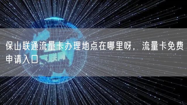 保山联通流量卡办理地点在哪里呀，流量卡免费申请入口