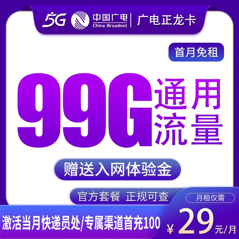 广电正龙卡29元99G【发全国】