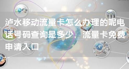 泸水移动流量卡怎么办理的呢电话号码查询是多少，流量卡免费申请入口