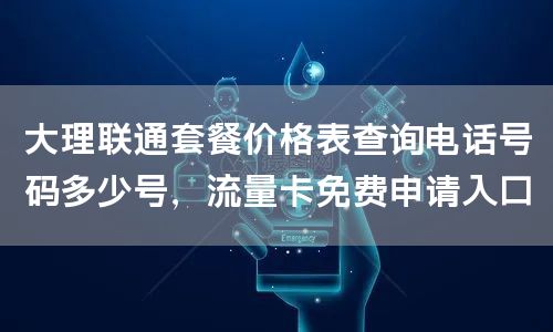 大理联通套餐价格表查询电话号码多少号，流量卡免费申请入口