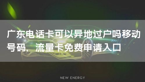 广东电话卡可以异地过户吗移动号码，流量卡免费申请入口