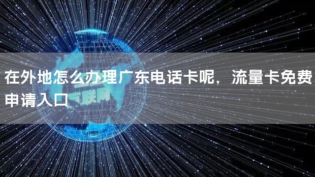 在外地怎么办理广东电话卡呢，流量卡免费申请入口