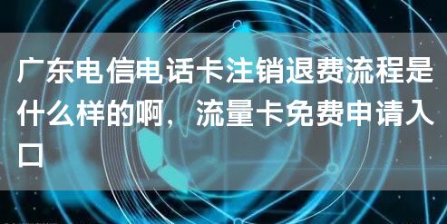 广东电信电话卡注销退费流程是什么样的啊，流量卡免费申请入口