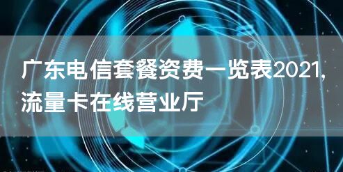 广东电信套餐资费一览表2021，流量卡在线营业厅