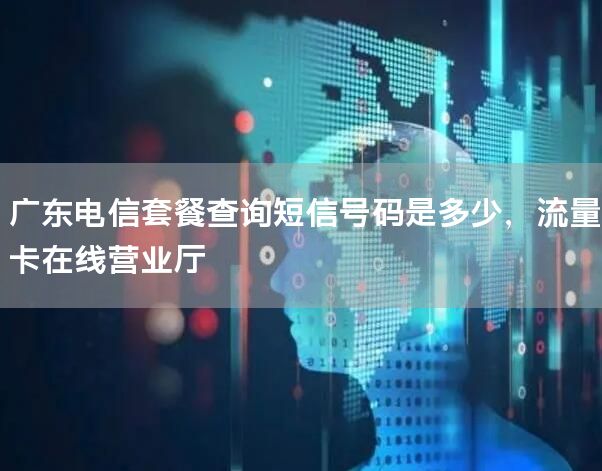 广东电信套餐查询短信号码是多少，流量卡在线营业厅