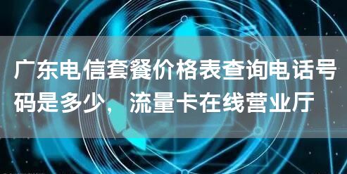 广东电信套餐价格表查询电话号码是多少，流量卡在线营业厅