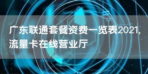 广东联通套餐资费一览表2021，流量卡在线营业厅