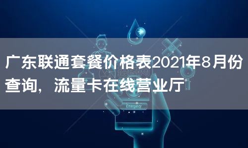 广东联通套餐价格表2021年8月份查询，流量卡在线营业厅