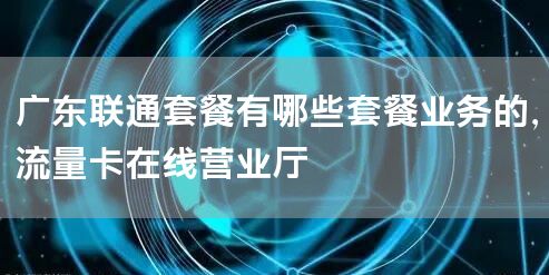 广东联通套餐有哪些套餐业务的，流量卡在线营业厅