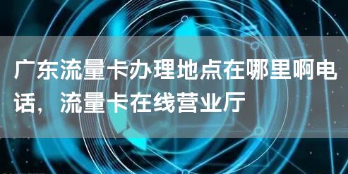 广东流量卡办理地点在哪里啊电话，流量卡在线营业厅