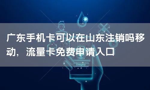 广东手机卡可以在山东注销吗移动，流量卡免费申请入口