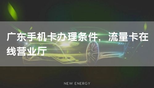 广东手机卡办理条件，流量卡在线营业厅