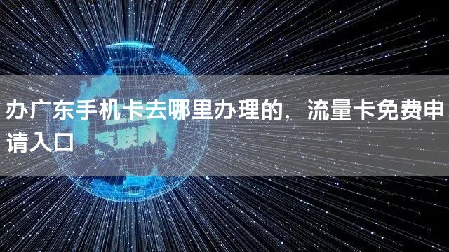 办广东手机卡去哪里办理的，流量卡免费申请入口