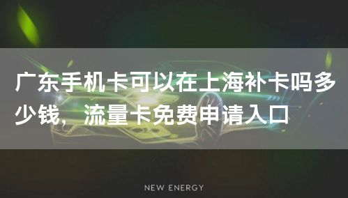 广东手机卡可以在上海补卡吗多少钱，流量卡免费申请入口