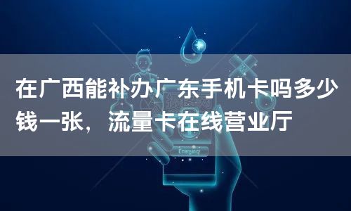 在广西能补办广东手机卡吗多少钱一张，流量卡在线营业厅