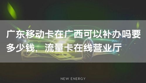 广东移动卡在广西可以补办吗要多少钱，流量卡在线营业厅