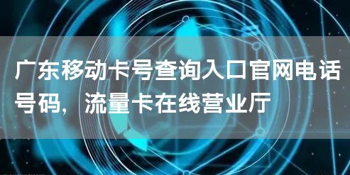 广东移动卡号查询入口官网电话号码，流量卡在线营业厅