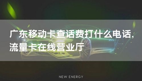 广东移动卡查话费打什么电话，流量卡在线营业厅
