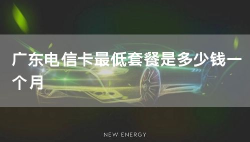 广东电信卡最低套餐是多少钱一个月