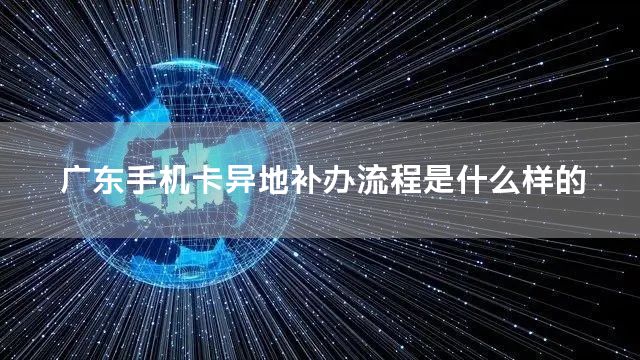 广东手机卡异地补办流程是什么样的