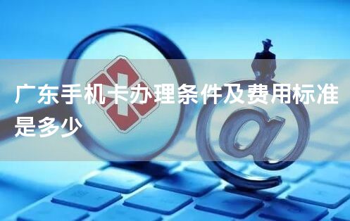 广东手机卡办理条件及费用标准是多少