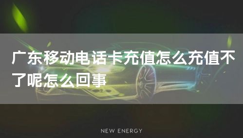 广东移动电话卡充值怎么充值不了呢怎么回事