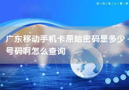 广东移动手机卡原始密码是多少号码啊怎么查询