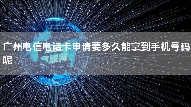 广州电信电话卡申请要多久能拿到手机号码呢