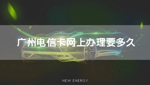 广州电信卡网上办理要多久