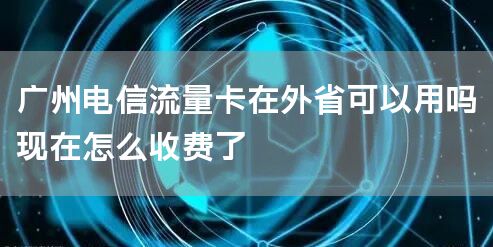 广州电信流量卡在外省可以用吗现在怎么收费了