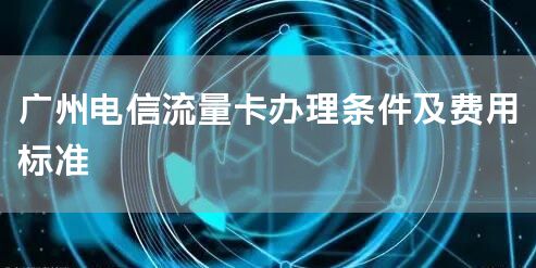 广州电信流量卡办理条件及费用标准