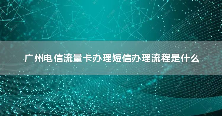 广州电信流量卡办理短信办理流程是什么