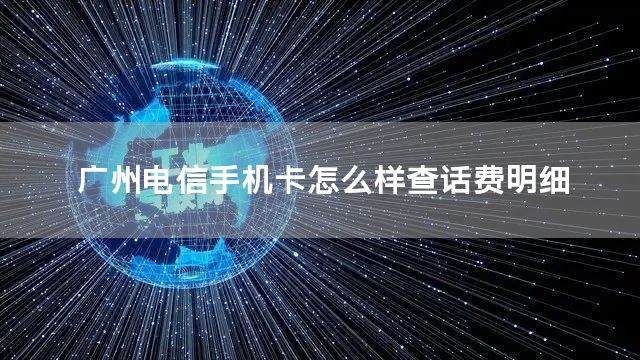 广州电信手机卡怎么样查话费明细