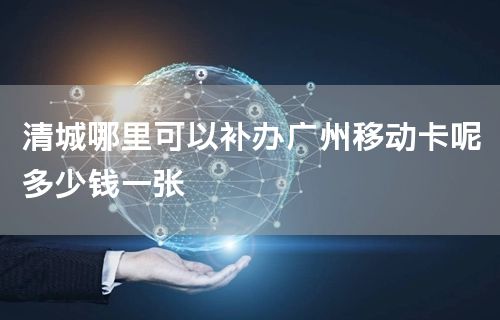 清城哪里可以补办广州移动卡呢多少钱一张