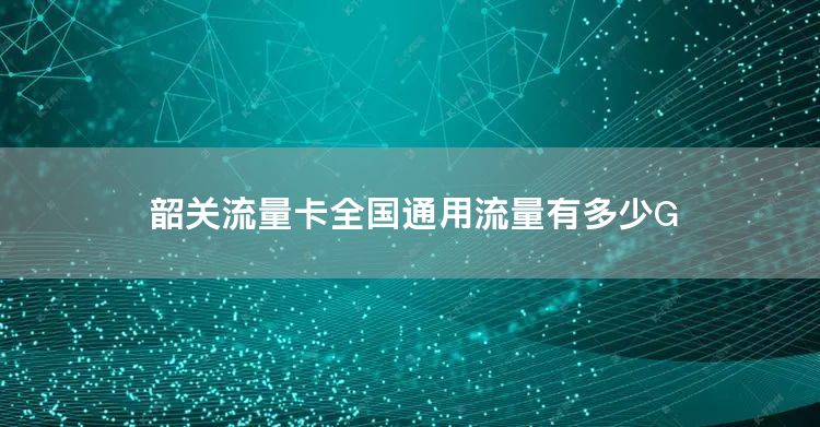 韶关流量卡全国通用流量有多少G